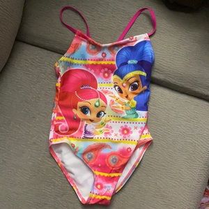 NWOT shimmer and shine 1 piece girls suit